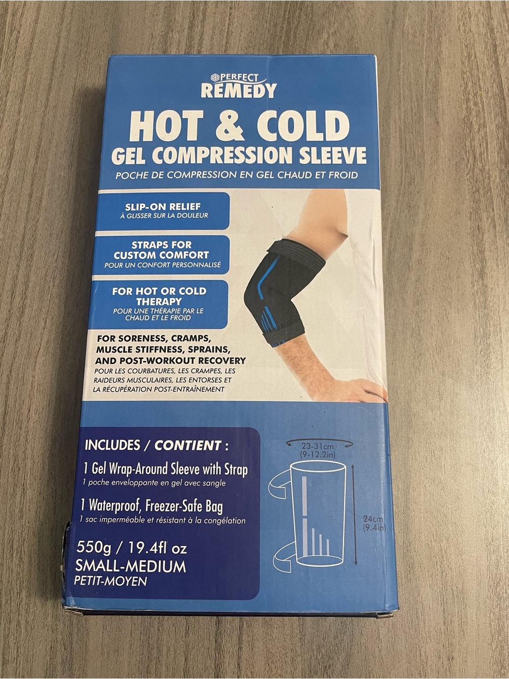 Perfect Remedy Hot & Cold Gel Compression Sleeve – Small/Medium – NEW